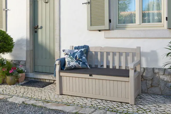Скамья-сундук Keter Eden garden bench, beige 265L