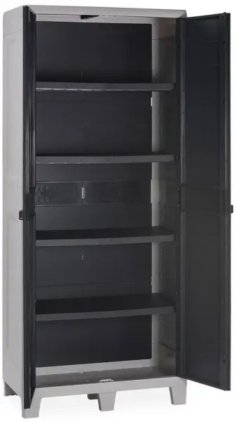 Пластиковый шкаф Toomax Woody's XL (4 полки), антрацит, 077